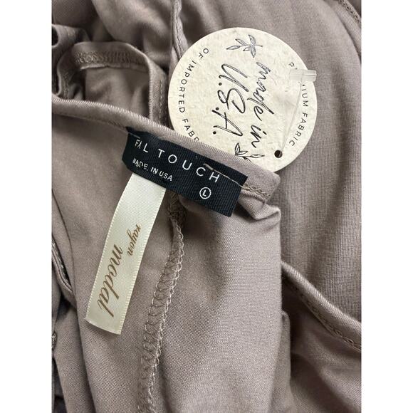 Taupe Flowy Maxi Dress – Spaghetti Strap – Boho/Resort Style - Picture 6 of 6